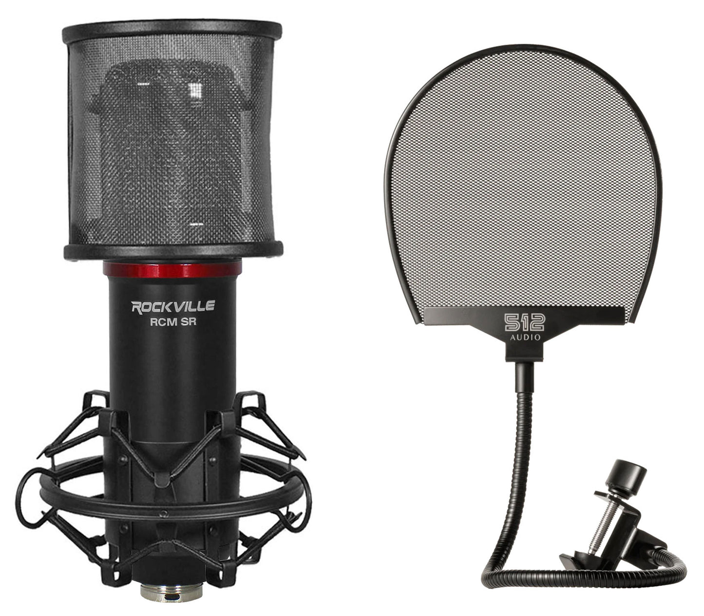 RCM SR Condenser Microphone + Metal Pop Filter Bundle