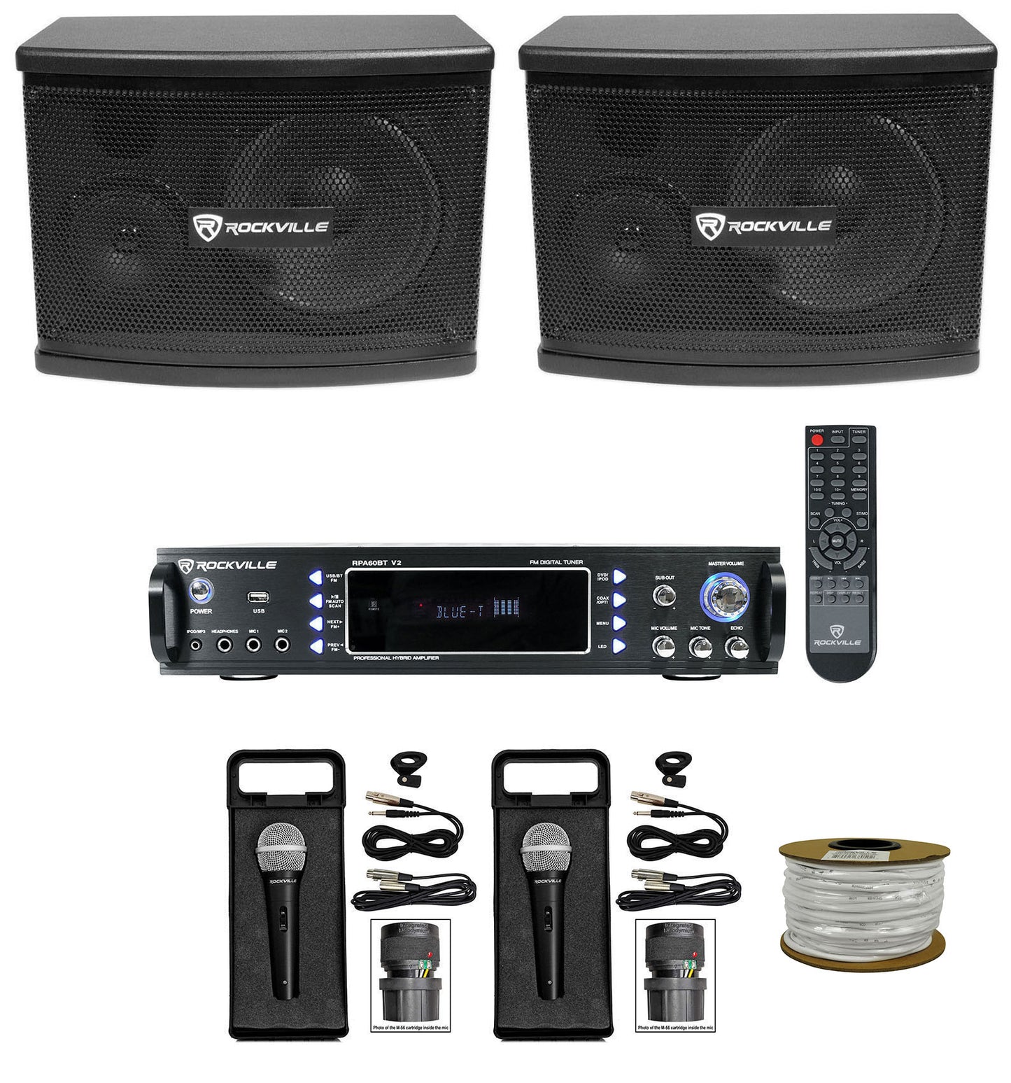 KPS65 6.5" Karaoke Speakers 2-Pack + Bluetooth Amplifier Bundle