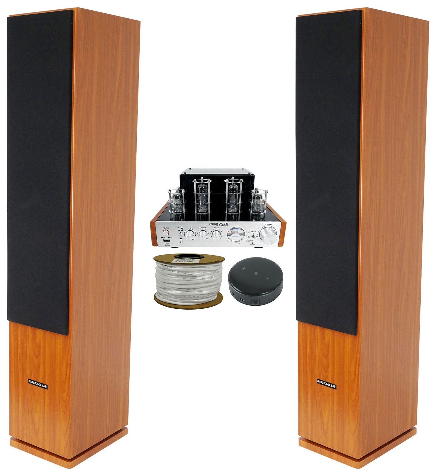 BluTube WD + RockTower 64C Classic Wood 2-Pack + WiiM Mini Bundle