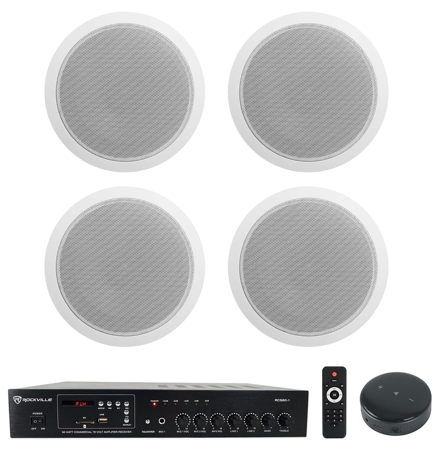 RCS80-1 Amplifier + CCL6T White 4-Pack + WiiM Mini Bundle