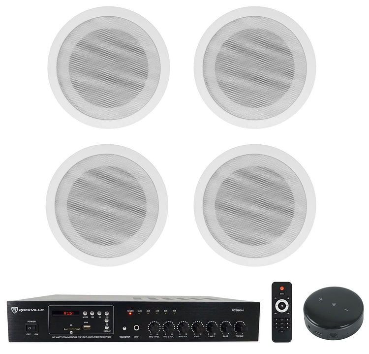 CCL5T White 4-Pack + RCS80-1 Amplifier Bundle