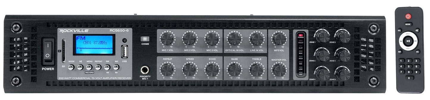 (6) JBL CONTROL 68HP 70v Commercial 8" Hanging Pendant Speakers+Bluetooth Amp