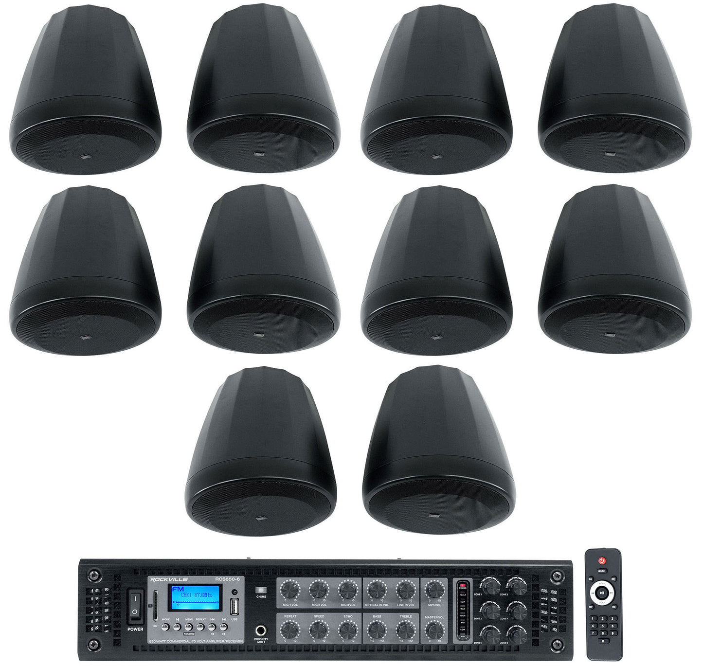 Control 67 P/T Black 10-Pack + RCS650-6 Bundle