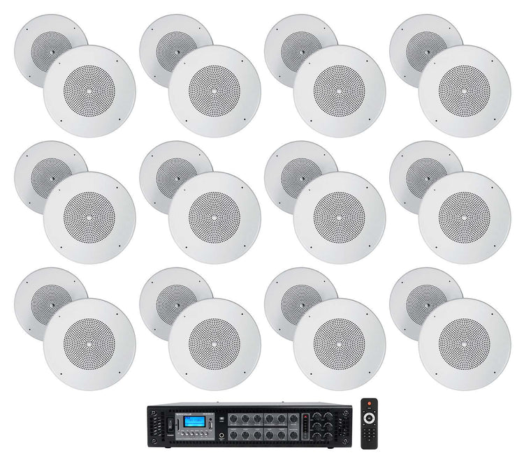 MC80 Off-White 24-Pack + RCS180-6 6-Zone 180W Amp Bundle