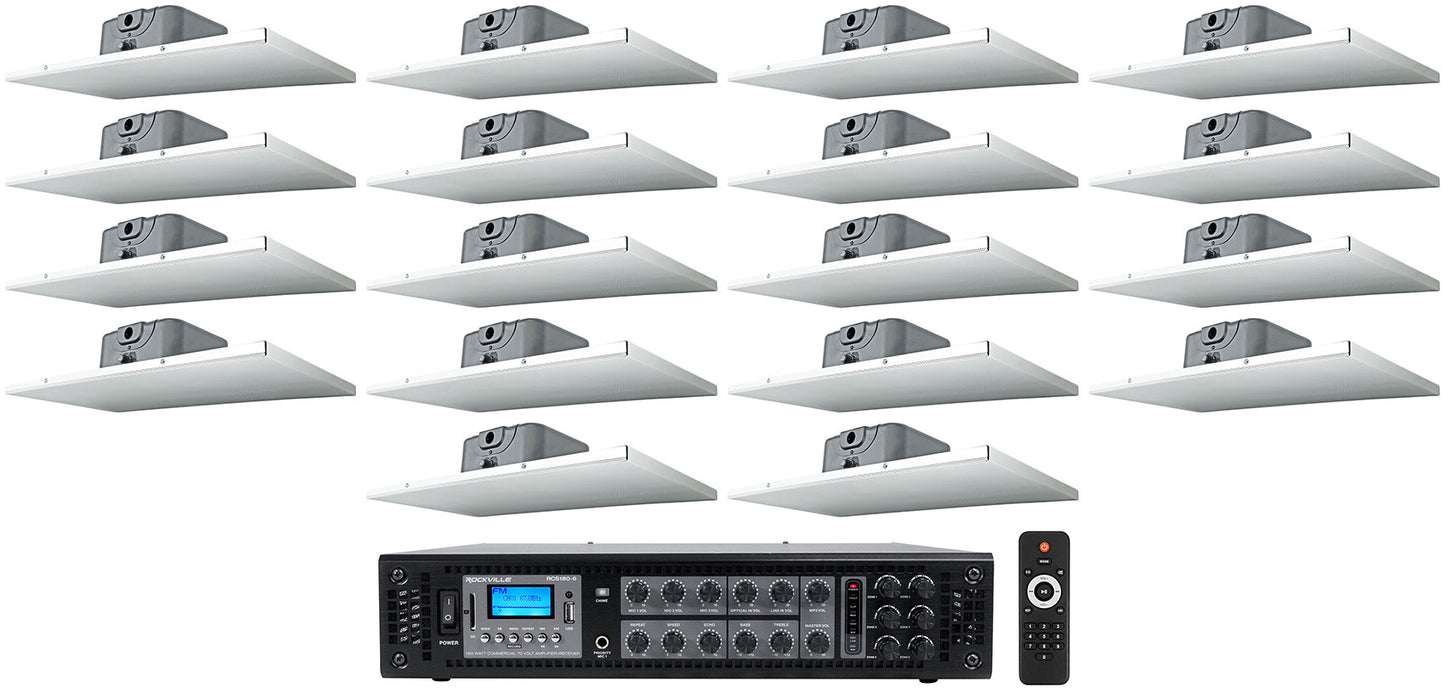 DCS6T White 18-Pack + RCS180-6 6-Zone 180W Amp Bundle