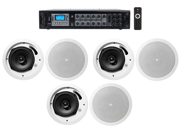 Control 16C/T White 6-Pack + RCS180-6 6-Zone 180W Amp Bundle