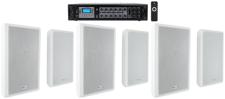 RockSlim 70W White 6-Pair + RCS180-6 6-Zone 180W Amp Bundle