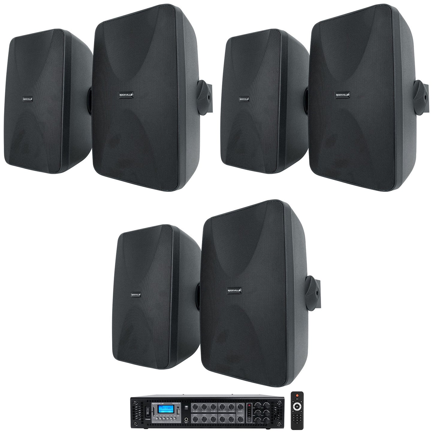 WET-6525B Black 6-Pack + RCS180-6 6-Zone 180W Amp Bundle
