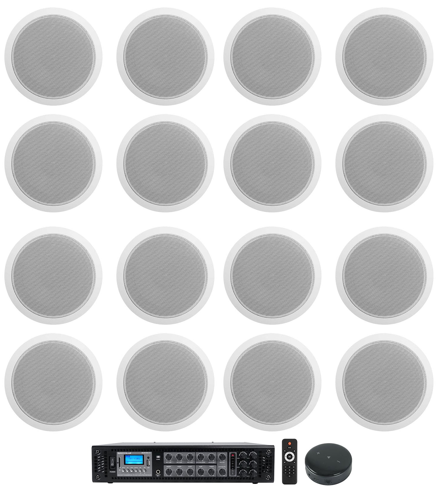 RCS180-6 6-Zone Amplifier + CCL6T White 16-Pack + WiiM Mini Bundle