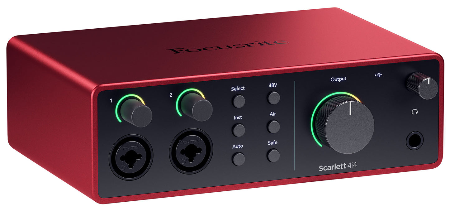 Focusrite Scarlett 4i4 4th Gen Studio Recording USB Audio Interface+Microphone