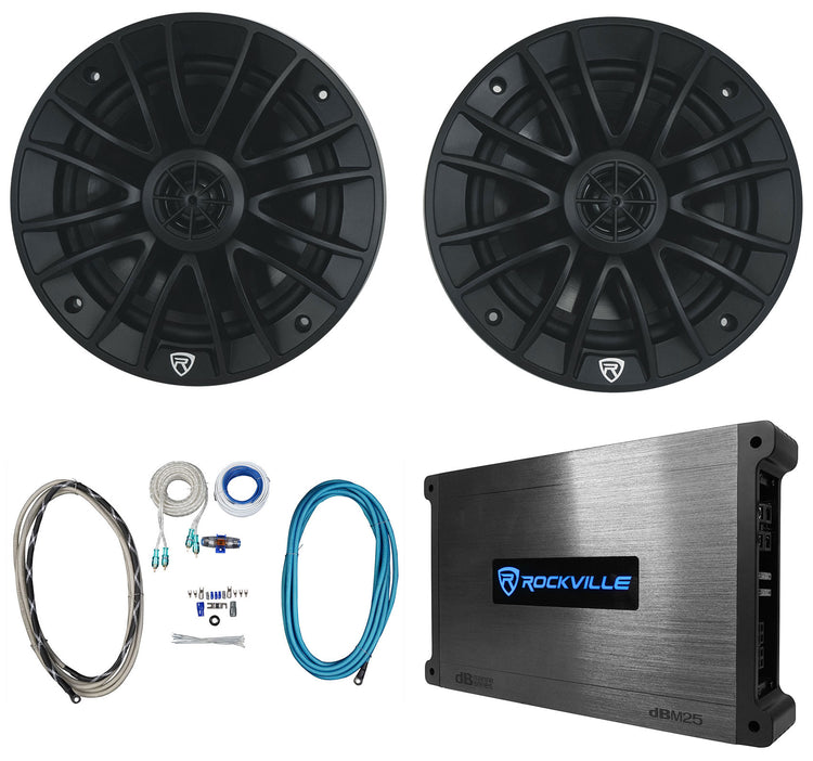 RM‑PREMIUM‑65 Black Pair + DBM25 Marine Amplifier Bundle