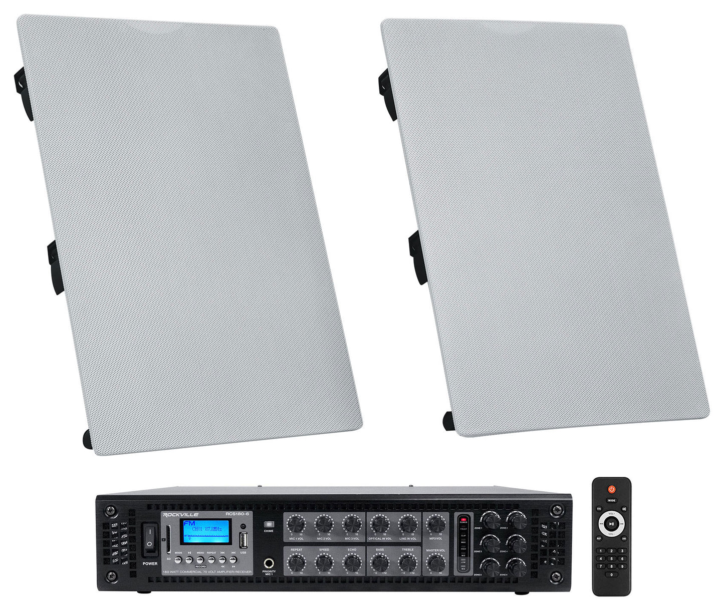 WA6570 In-Wall Pair + RCS180-6 6-Zone 180W Amp Bundle