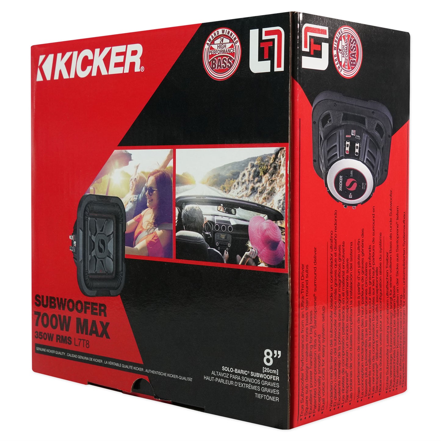 2) KICKER 8 inch L7T Subwoofers in Box Fits 2007-20 GM/Chevy 1500 Crew 2500HD/3500HD