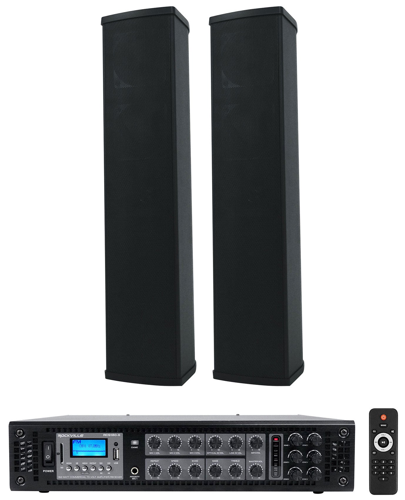 WET ARRAY 5 Black 2-Pack + RCS180-6 6-Zone 180W Amp Bundle