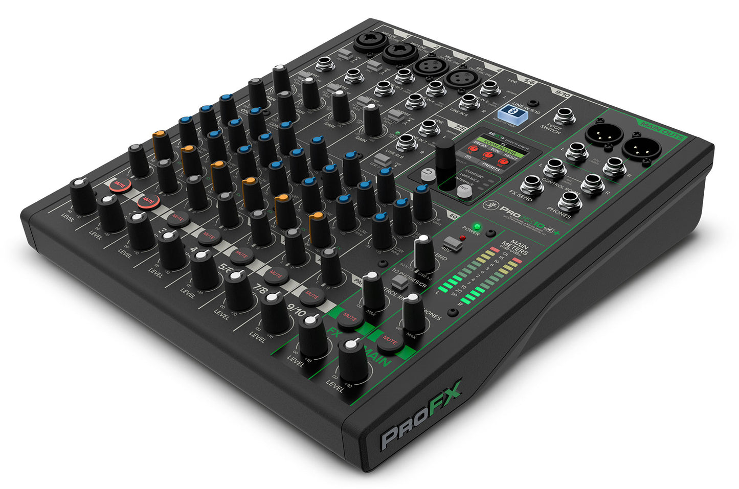 Mackie ProFX10v3+ 10-Channel Enhanced Effects Mixer w/USB+(3) Mics ProFX10 v3+