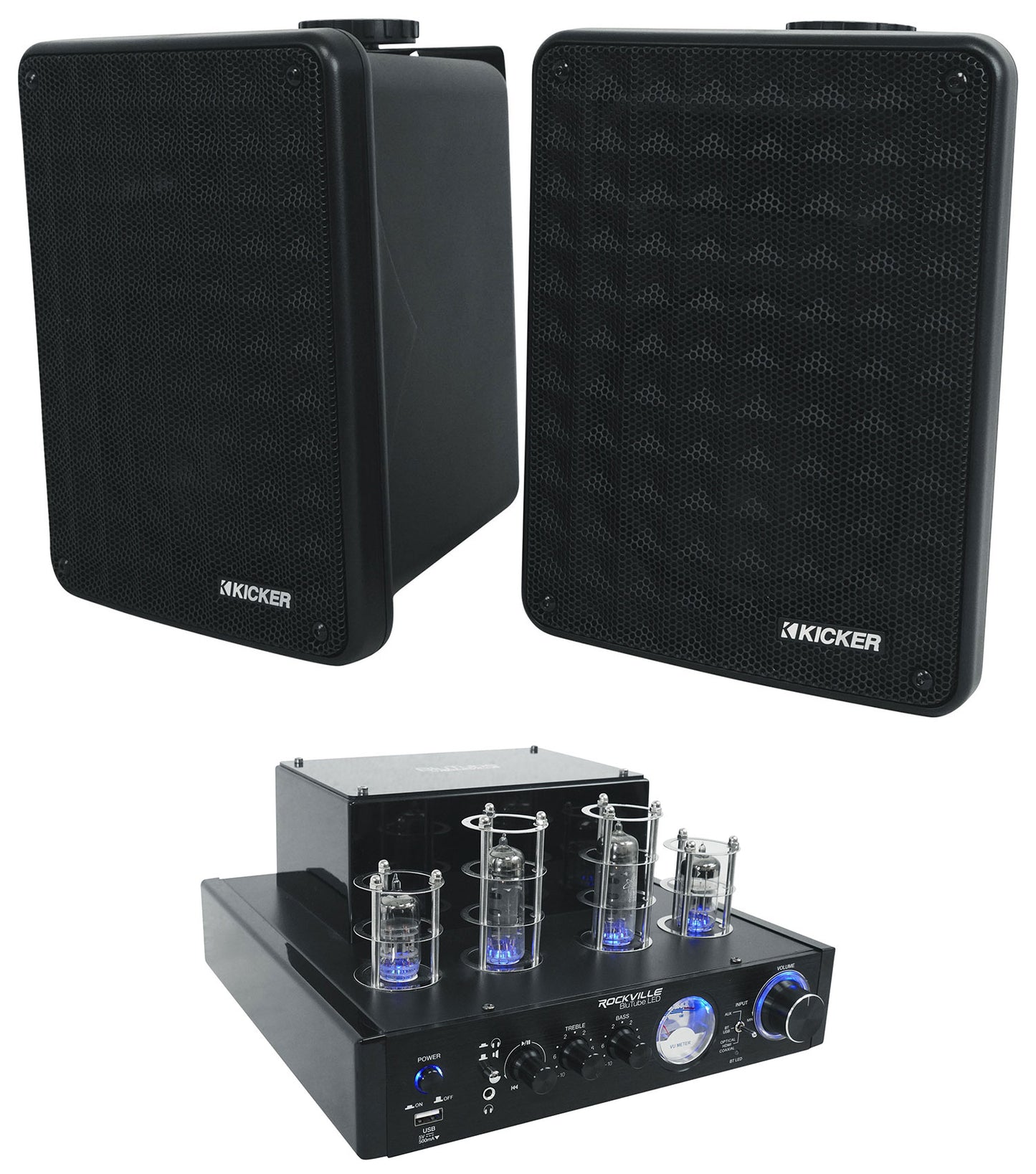 BluTube LED + KB6 Black Speakers Bundle