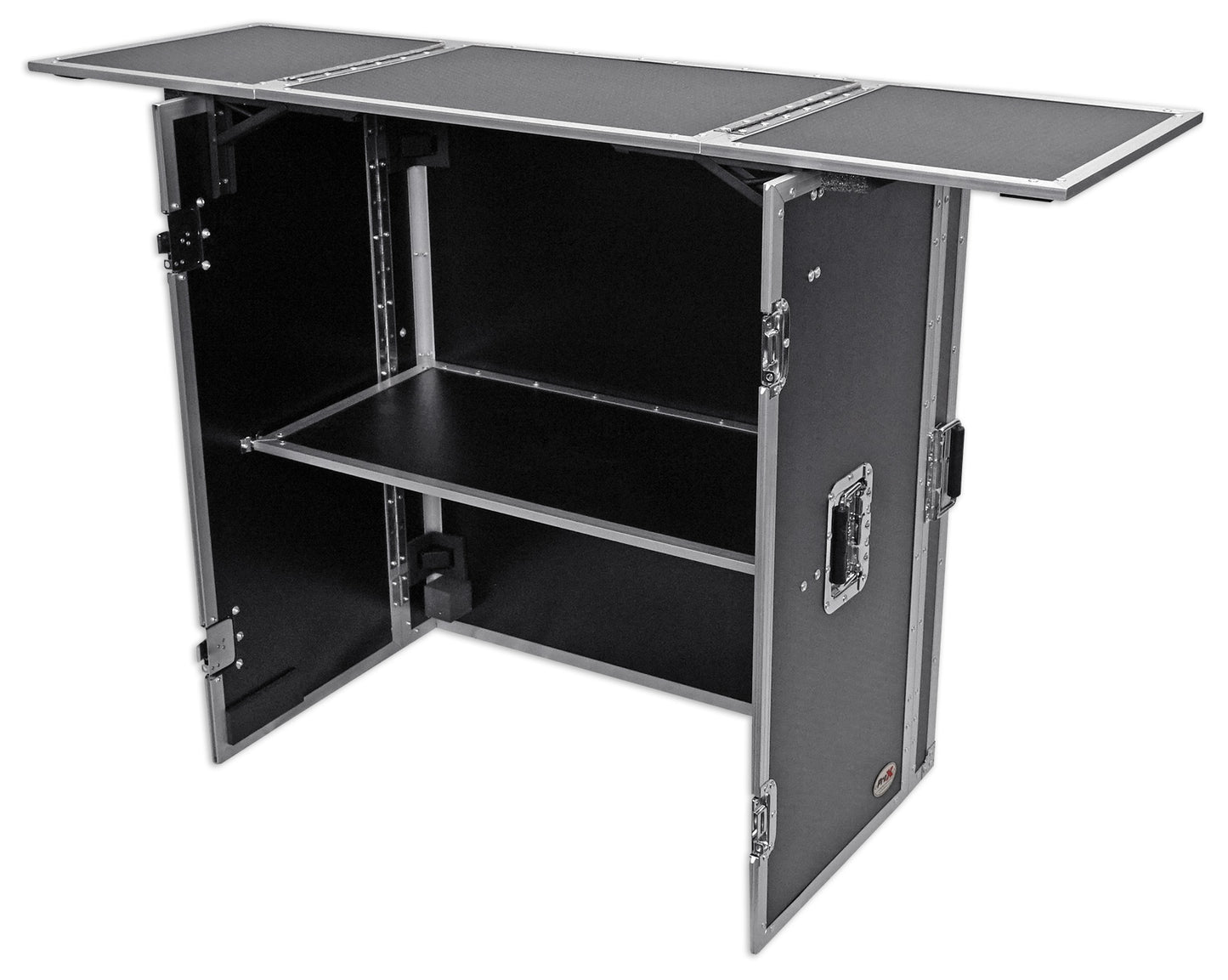 ProX XS-DJSTN Portable Foldout Mobile DJ Combo Table Facade+Gooseneck Mic Stand