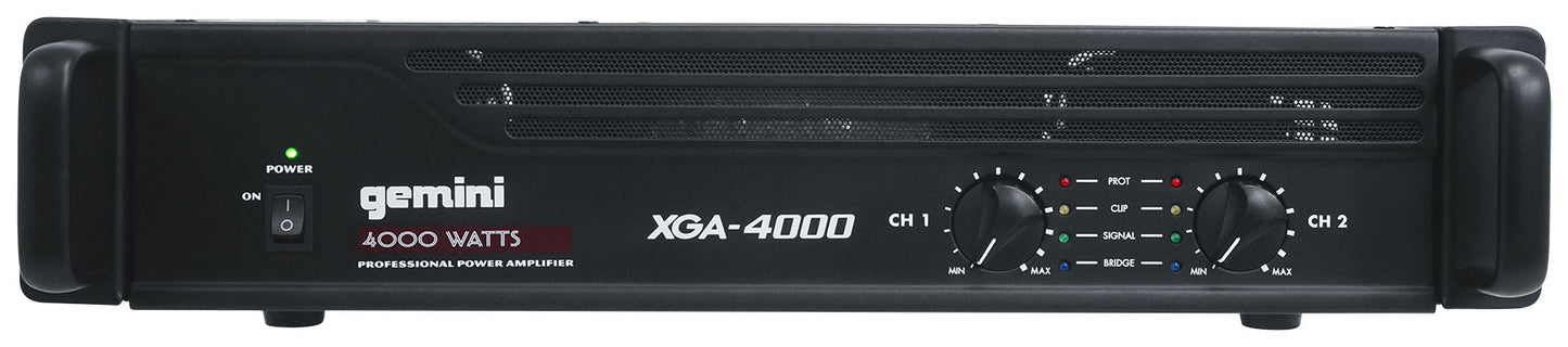 Gemini XGA-4000 4000w Pro DJ/PA Live Sound Power Amplifier+XLR Cables XGA4000