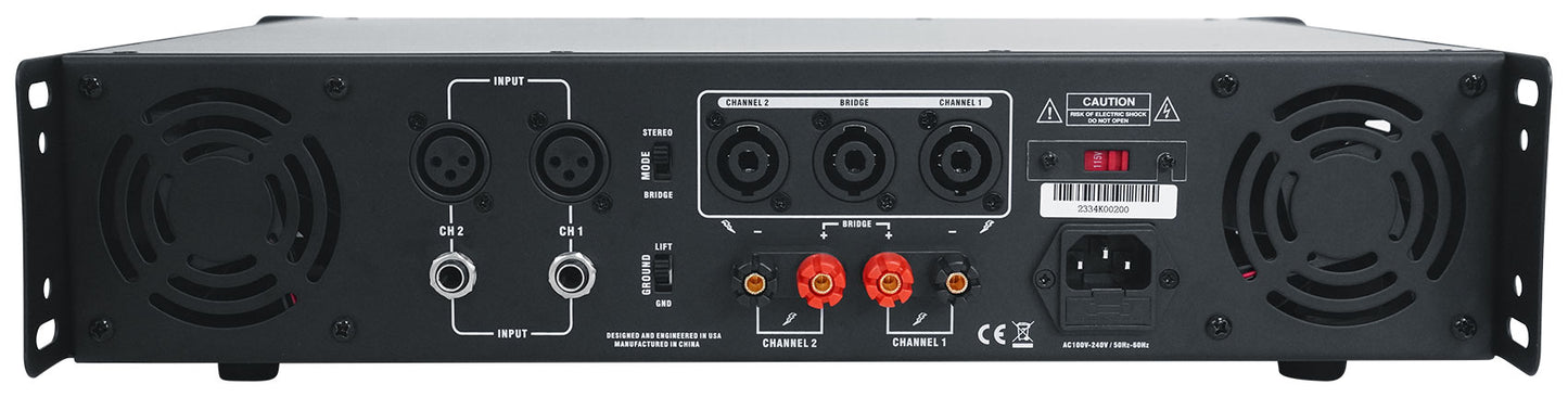 Gemini XGA-4000 4000w Pro DJ/PA Live Sound Power Amplifier+XLR Cables XGA4000