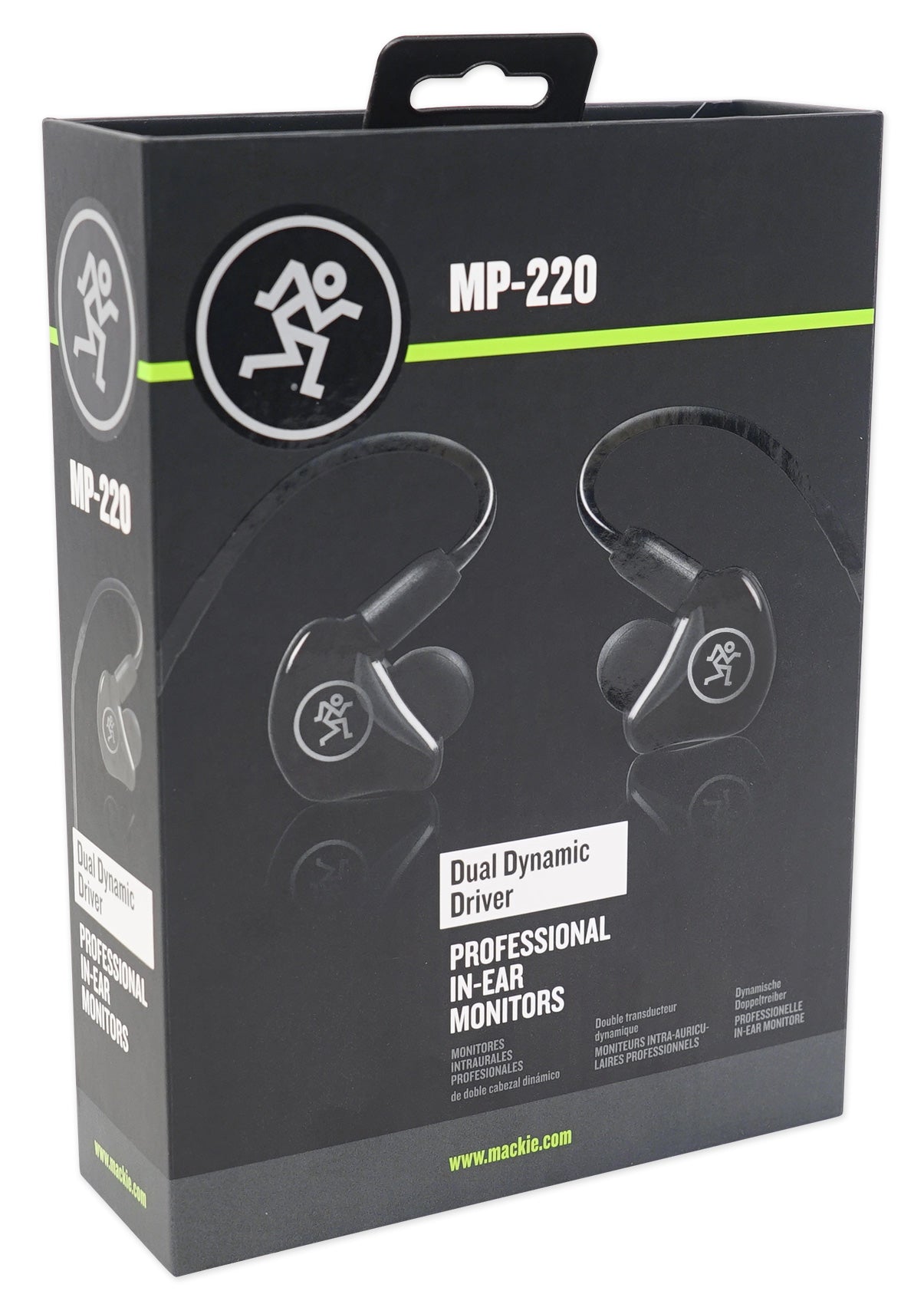 Mackie MP-220 Dual Dynamic Driver Pro In-Ear Monitors+Molded Carry Case+Backpack