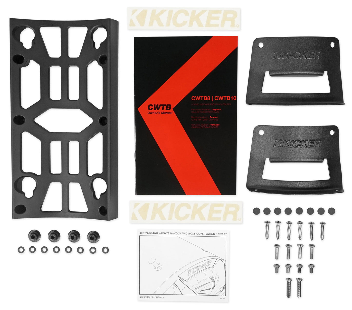 KICKER 46CWTB84 8" 600w Marine Subwoofer Enclosure+Bluetooth Home Speakers