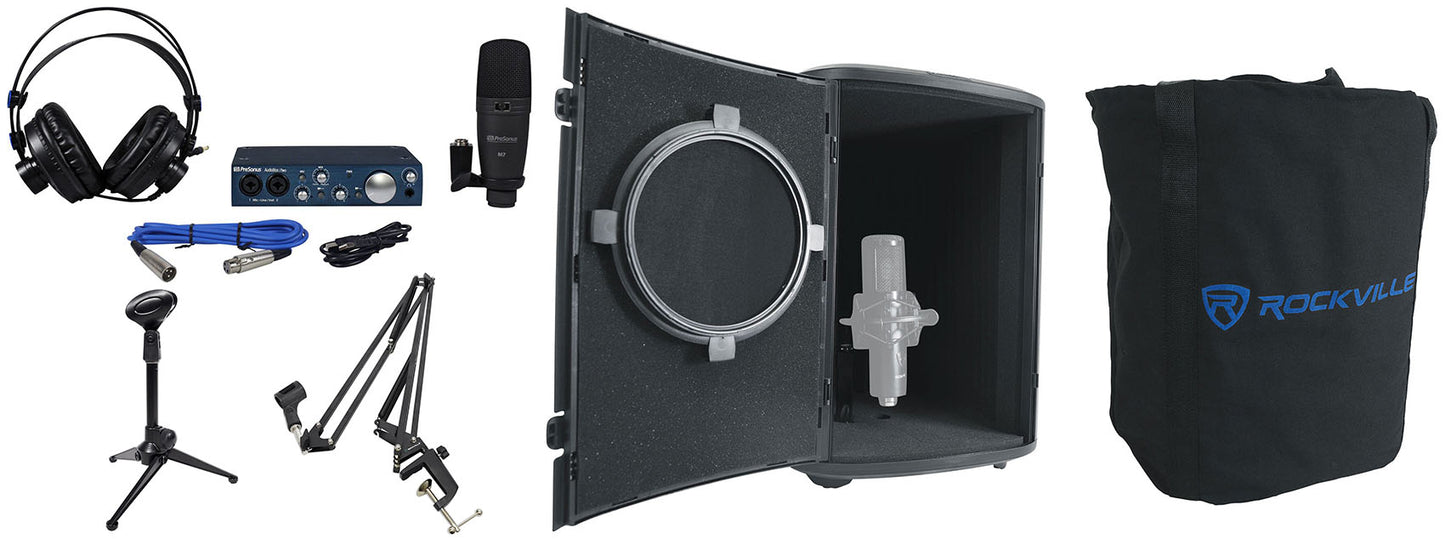 Presonus Audiobox iTwo Studio Bundle Interface+Mic+Headphones+Boom+Desk Stand