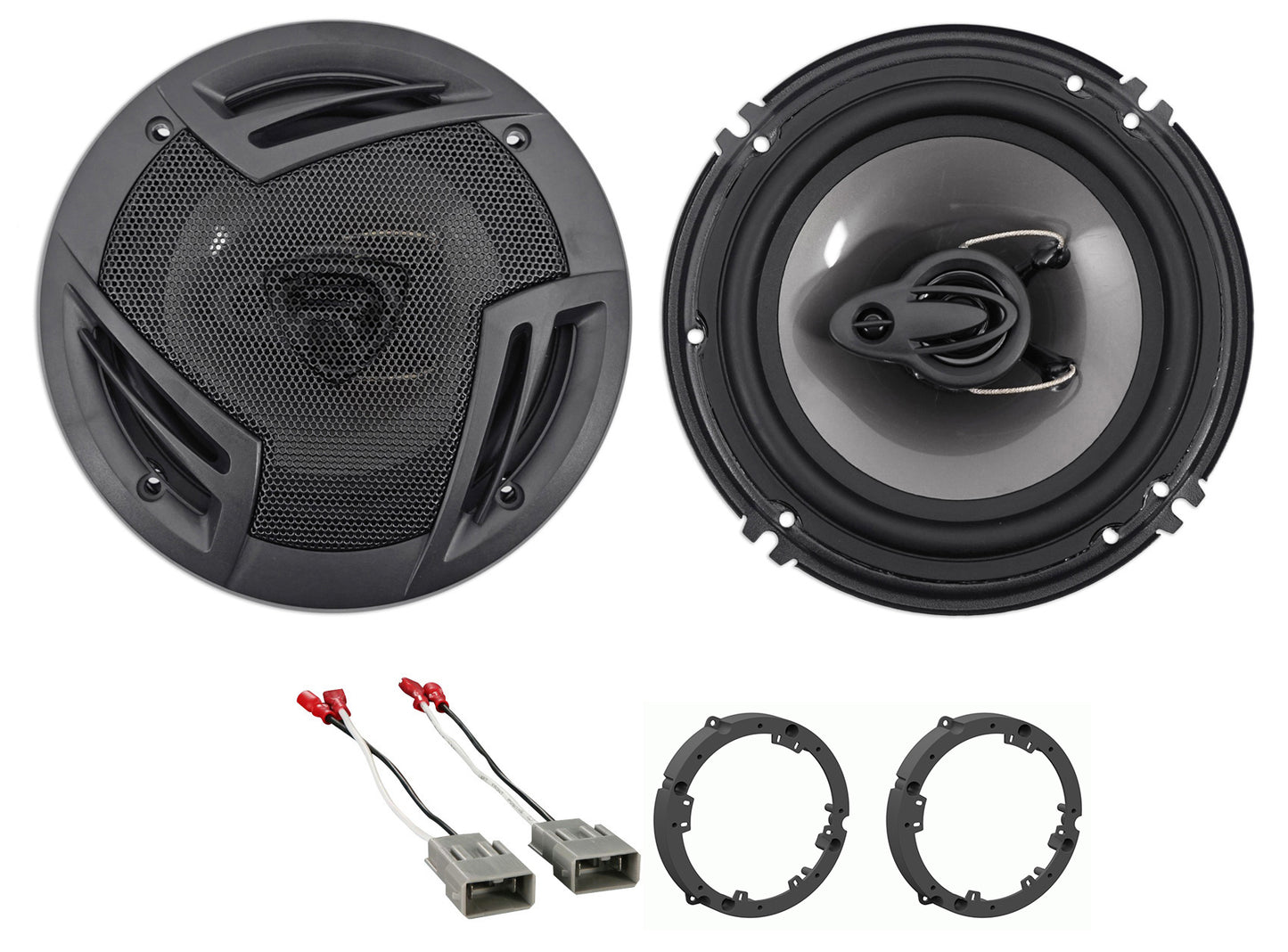 RV6.3A 6.5" Car Speakers 2-Pack + Honda Harness & Adapter Plates Bundle