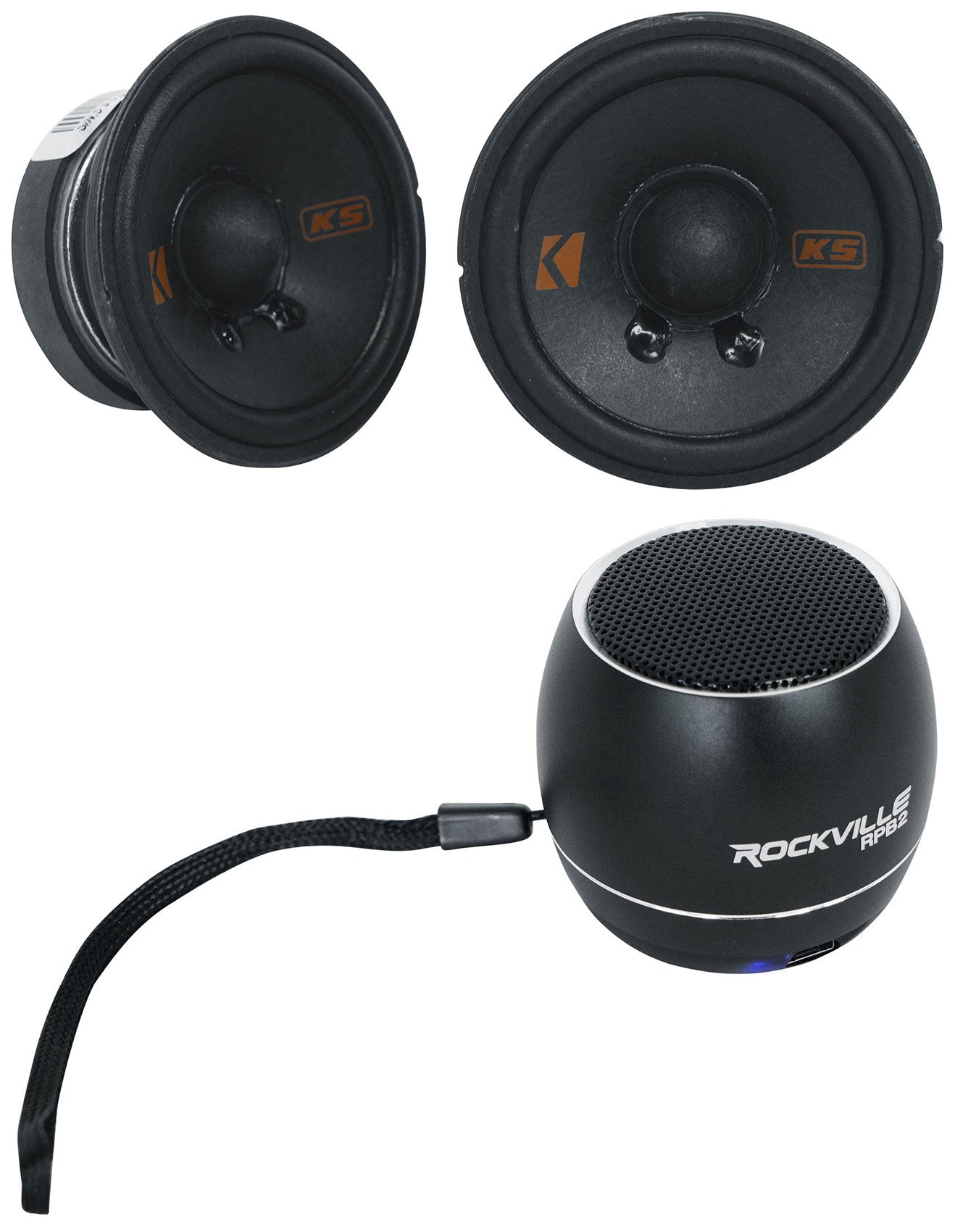 Kicker KSC270 2.75" Mid/Tweeters Fits Chrysler/Subaru/Jeep/Toyota + Home Speaker