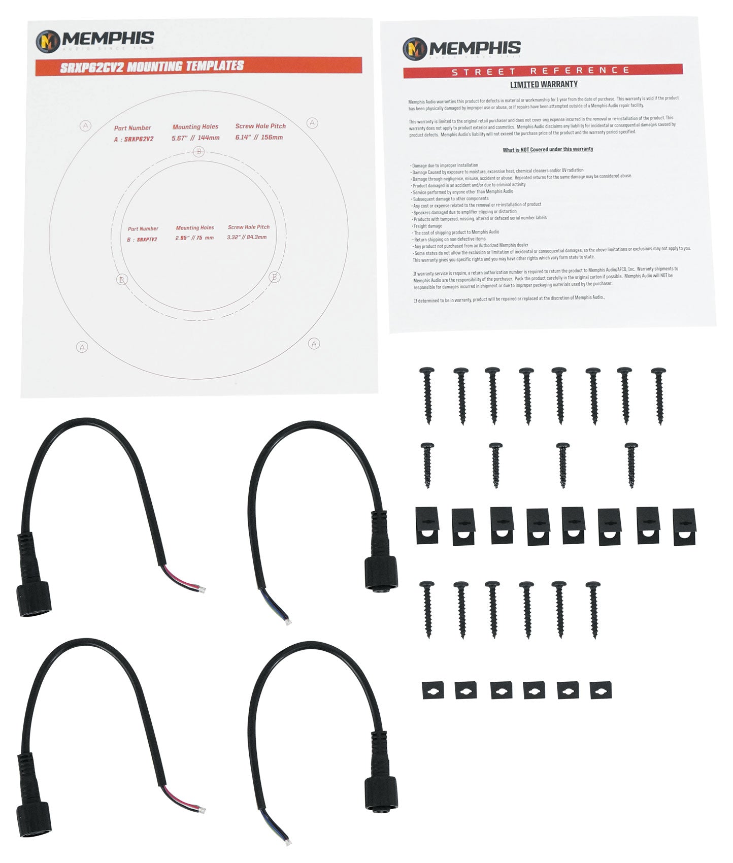 Memphis Audio SRXP62CV2 SRX Pro 6.5" 250w Component Car Speakers+Home Speaker