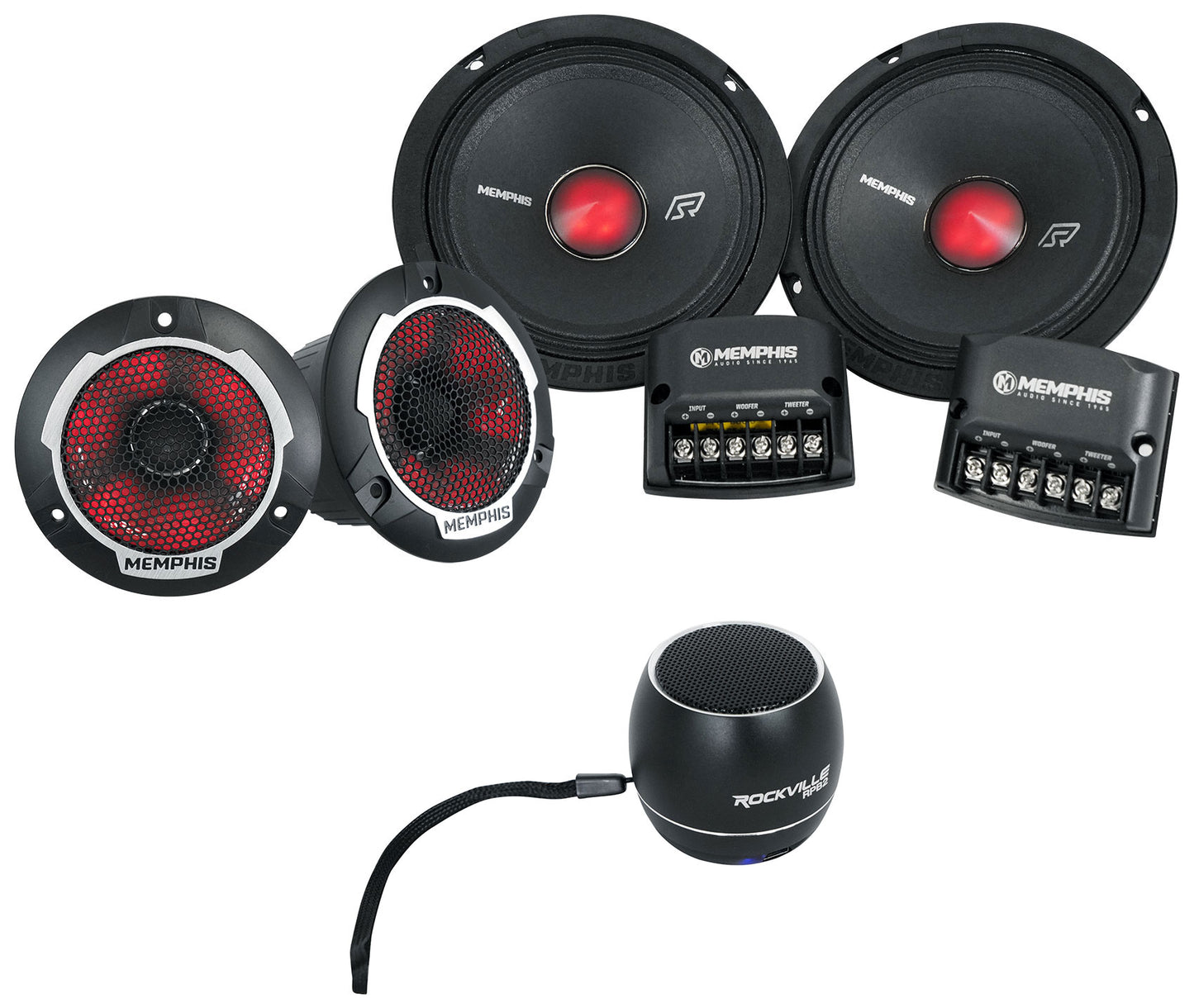 Memphis Audio SRXP62CV2 SRX Pro 6.5" 250w Component Car Speakers+Home Speaker