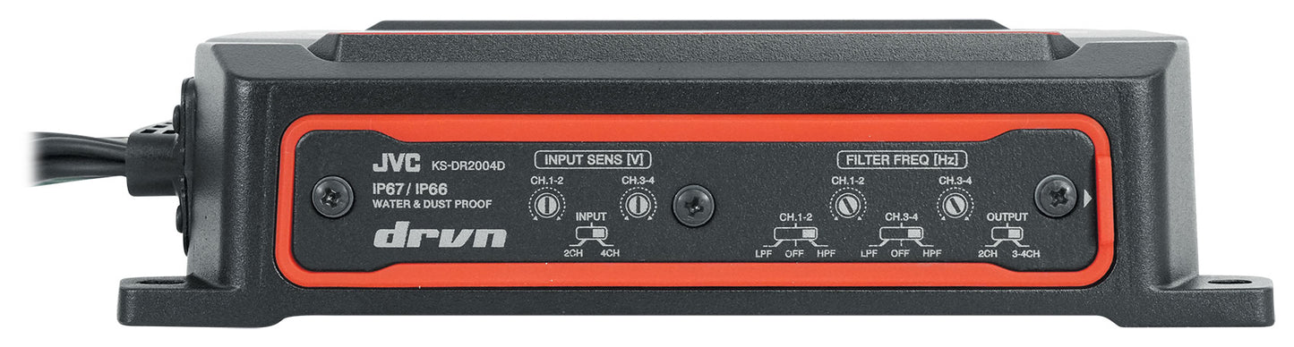 JVC KS-DR2004D 600w 4-Channel Marine ATV/UTV/Car Amplifier Amp+Home Speakers