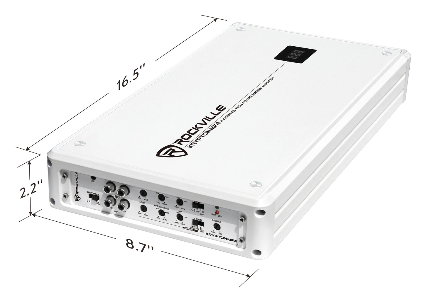 KRYPTON MF4 White Marine Amplifier + RMWK4 Wiring Kit Bundle