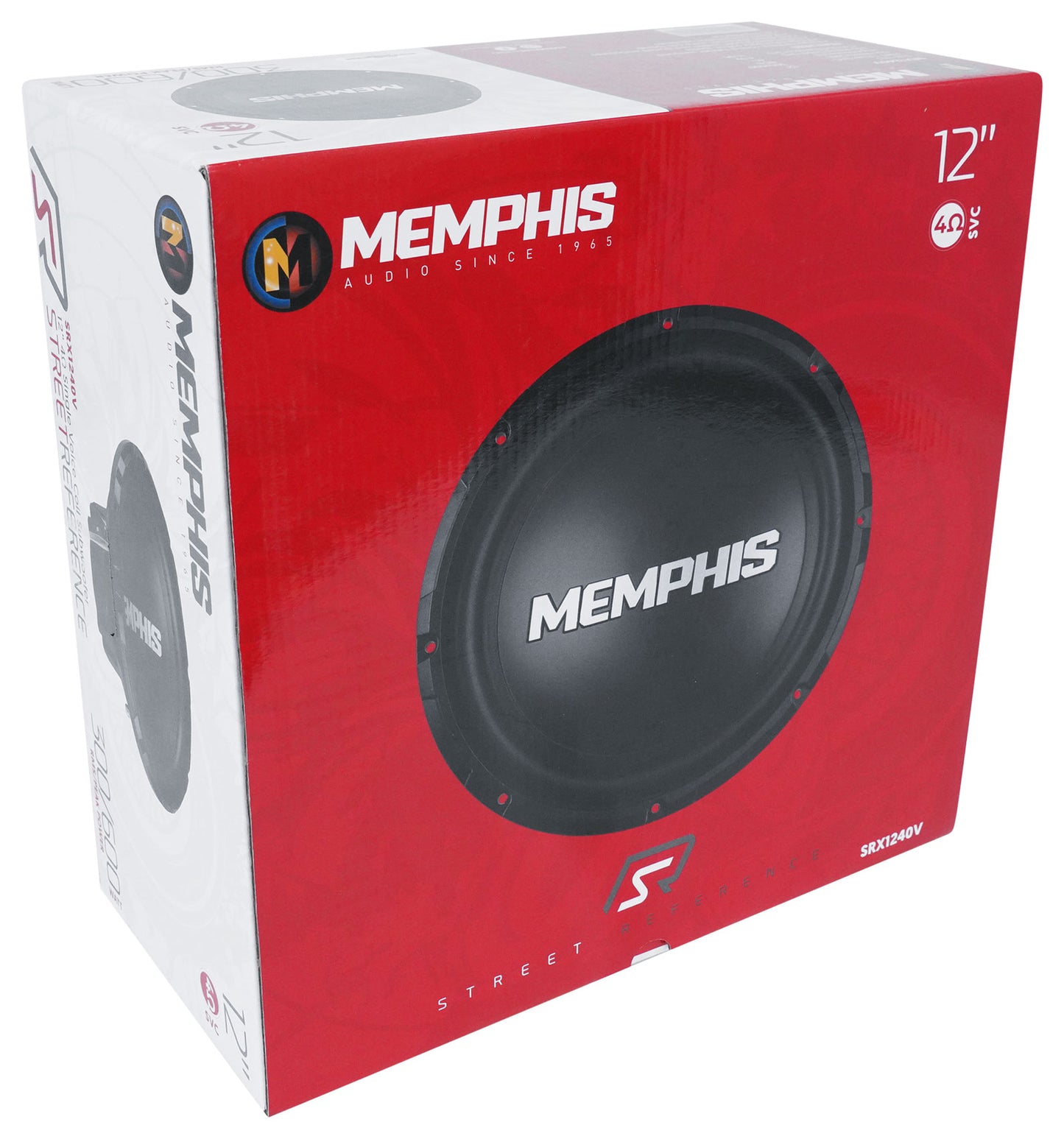(2) Memphis Audio SRX1240V 12" 300w RMS Car Subwoofers+Sealed Sub Box Enclosure