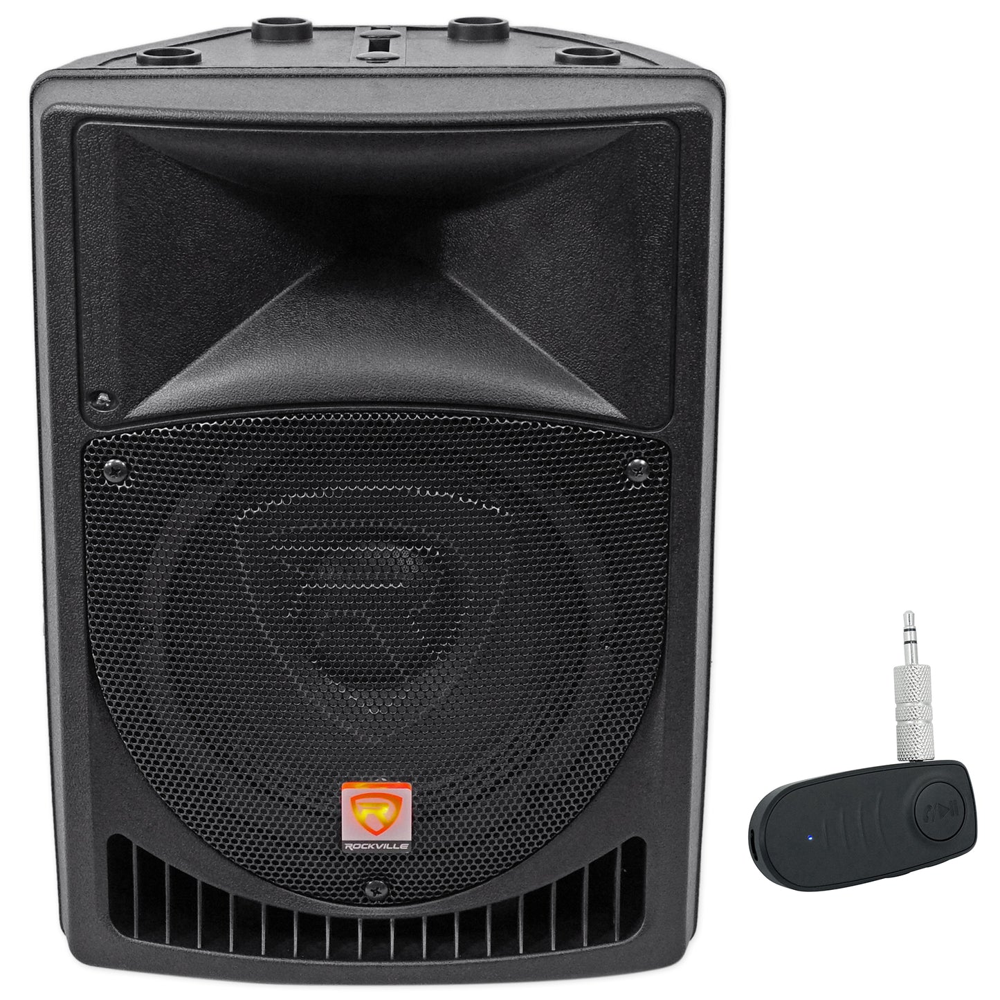 RPG8 8" Powered PA Speaker + A2BT Bluetooth Audio Adapter Bundle