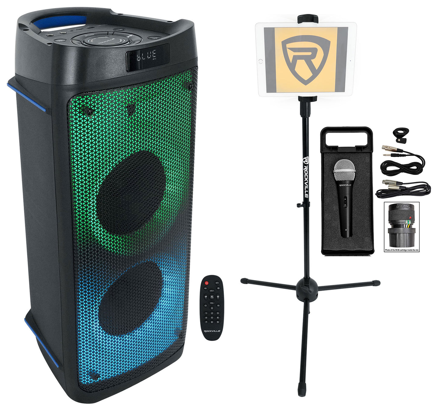 BASS PARTY 65 Speaker + RMC-XLR Mic + iStand 20 Tripod Bundle