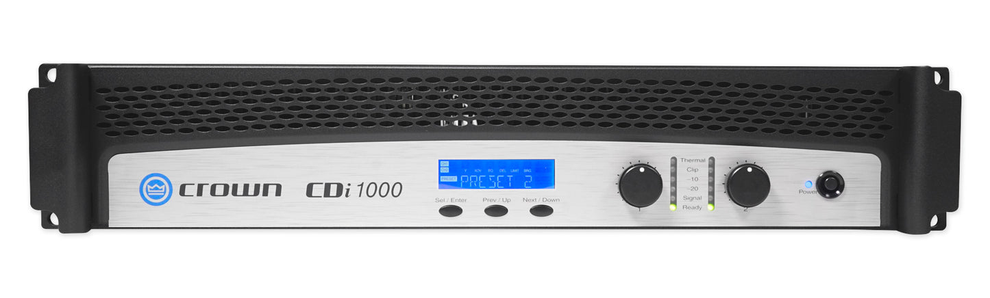 Crown CDi1000 2-Channel 70V Commercial Amplifier+Preamp Mixer w/Bluetooth+Mic