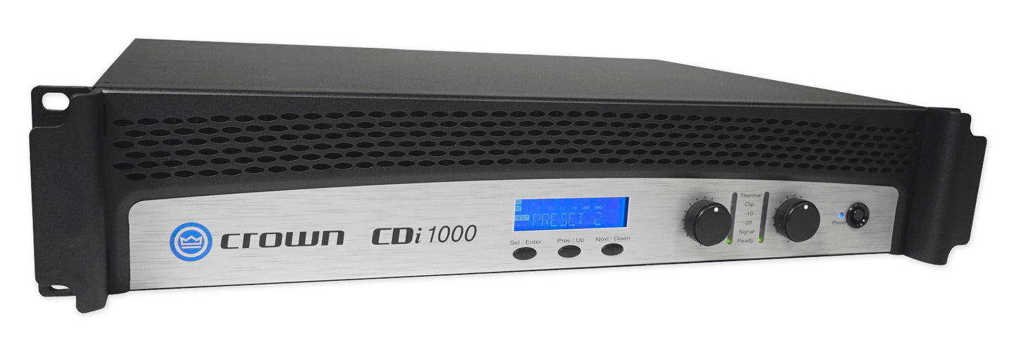 Crown CDi1000 2-Channel 70V Commercial Amplifier+Preamp Mixer w/Bluetooth+Mic