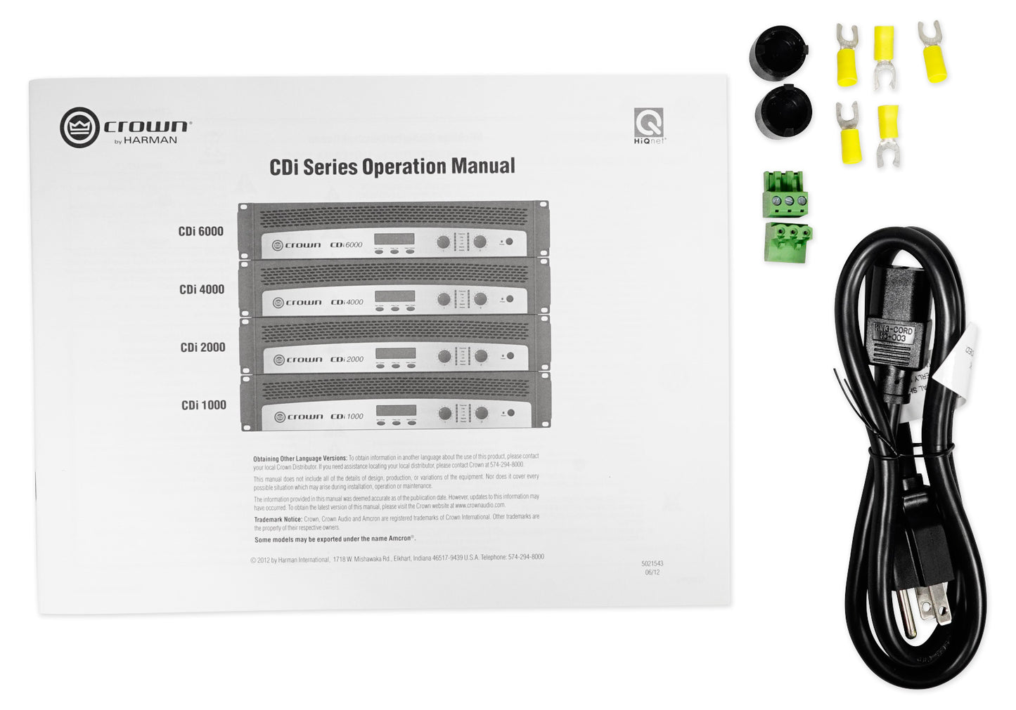 Crown CDi1000 2-Channel 70V Commercial Amplifier+Preamp Mixer w/Bluetooth+Mic