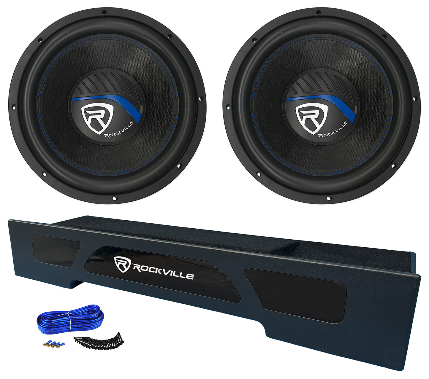 K5 12" 2-Ohm Subwoofers 2-Pack + Dual 12" Ford Super Crew Box Bundle