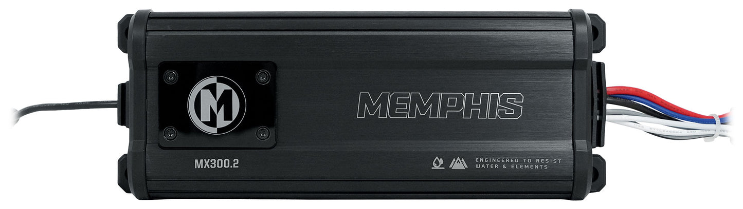 Memphis Audio MX300.2 300w RMS 2 Channel UTV ATV Amplifier+Amp Wire Kit
