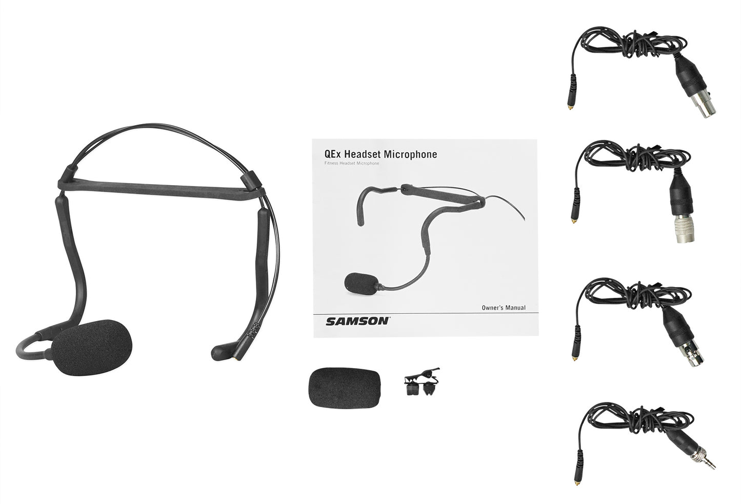 Samson QEX Fitness Headset Microphone Mic+Backpack For Yoga/Spin/Pilates