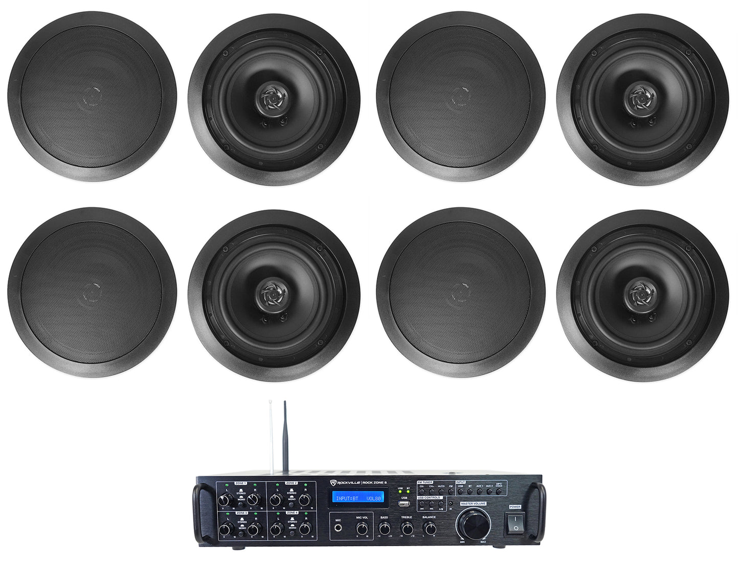 HC85 Black 8-Pack + Rock Zone 8 Receiver Bundle
