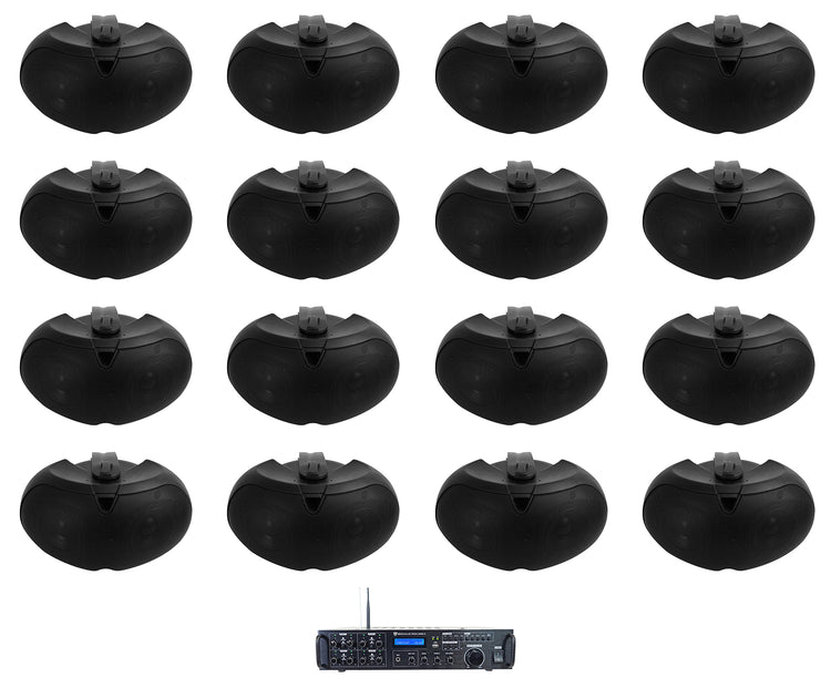 D4-8 Black 8-Pack + Rock Zone 8 Multi‑Room Receiver Bundle
