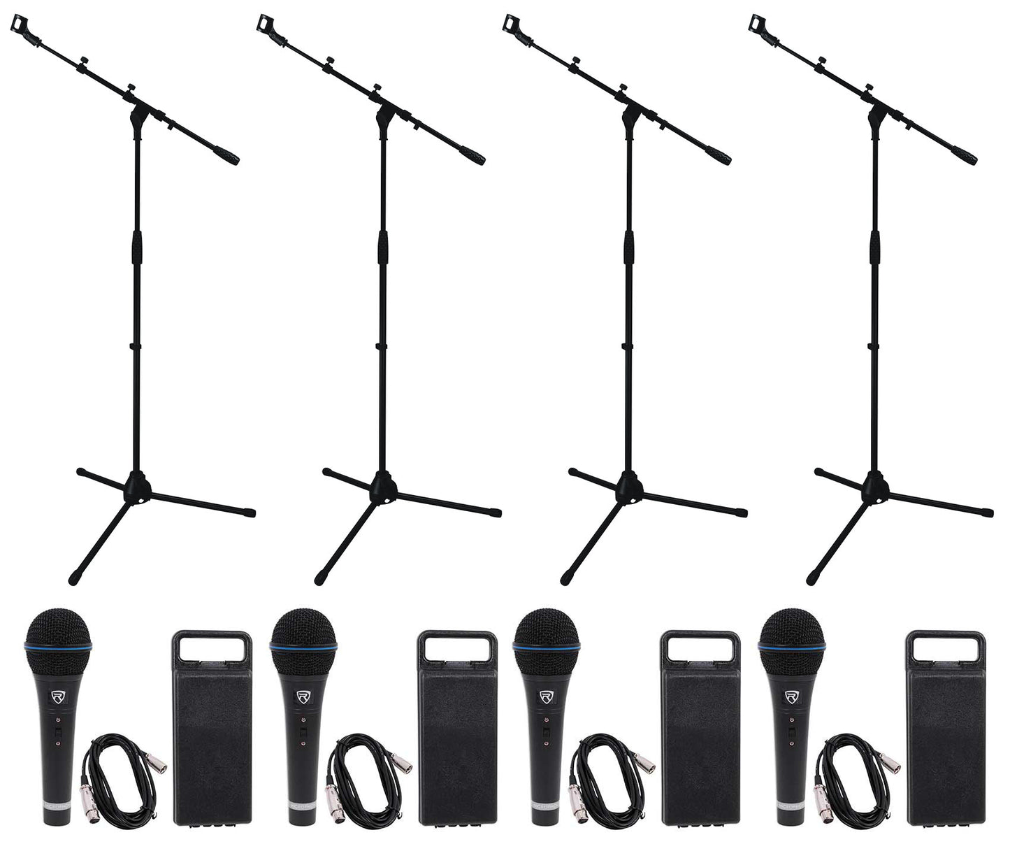RMM‑XLR 4-Pack + Tripod Boom Stands 2-Pack Bundle