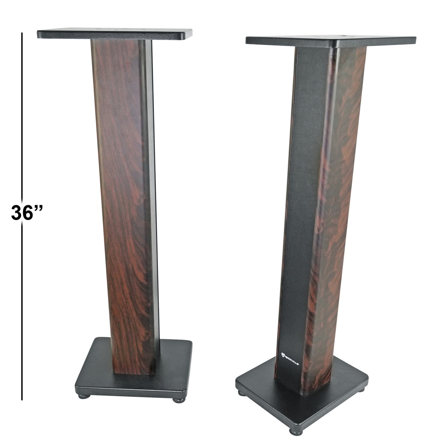 FLX Dark Wood + RHTSD Dark Wood Speaker Stands Bundle