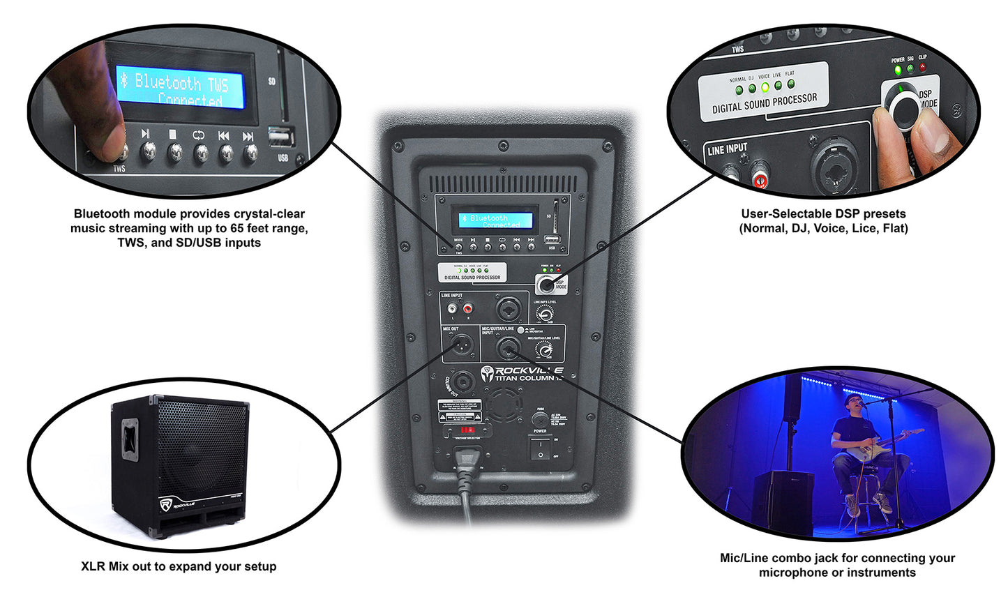 Titan Column 12 + RockMix 4 Mixer Bundle