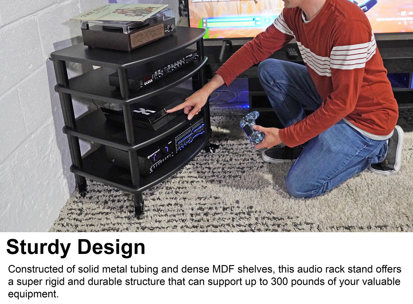 FLX Black 4-Shelf + FLX Black Add-On Shelf Bundle