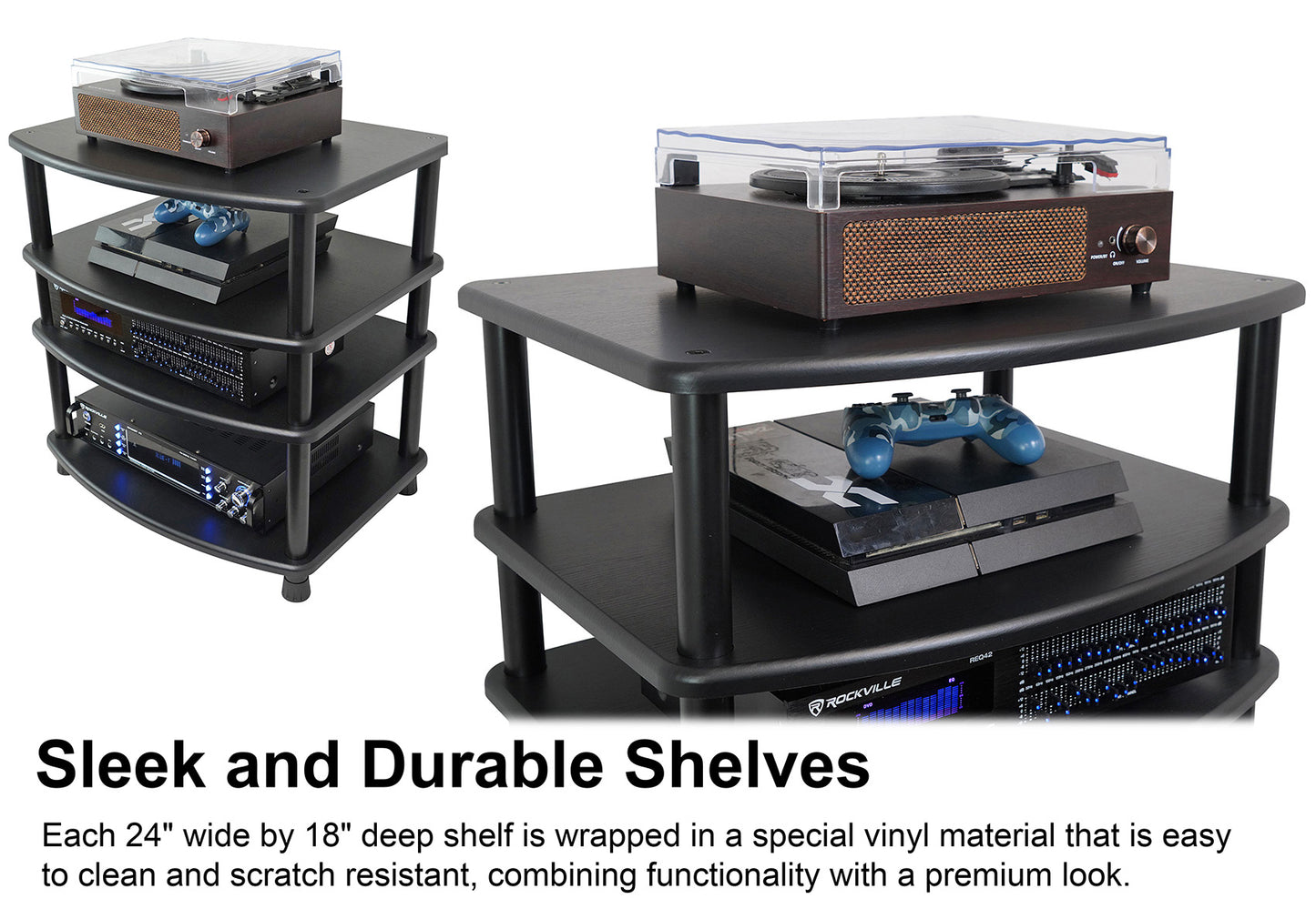 FLX Black 4-Shelf + FLX Black Add-On Shelf Bundle