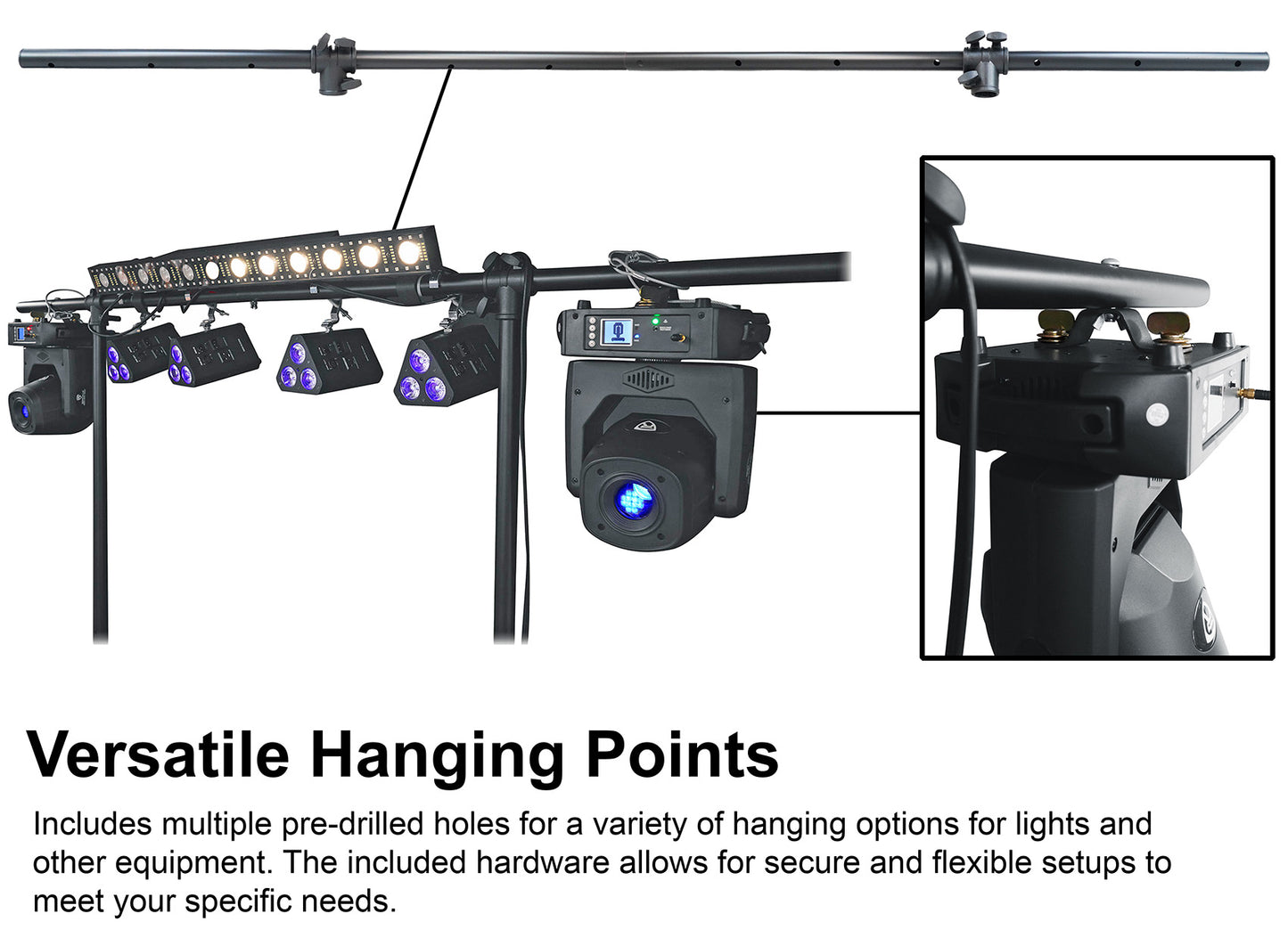 ROCKBOOTH TRUSS DJ Booth + BATTERY PAR 50 White 2-Pack Bundle