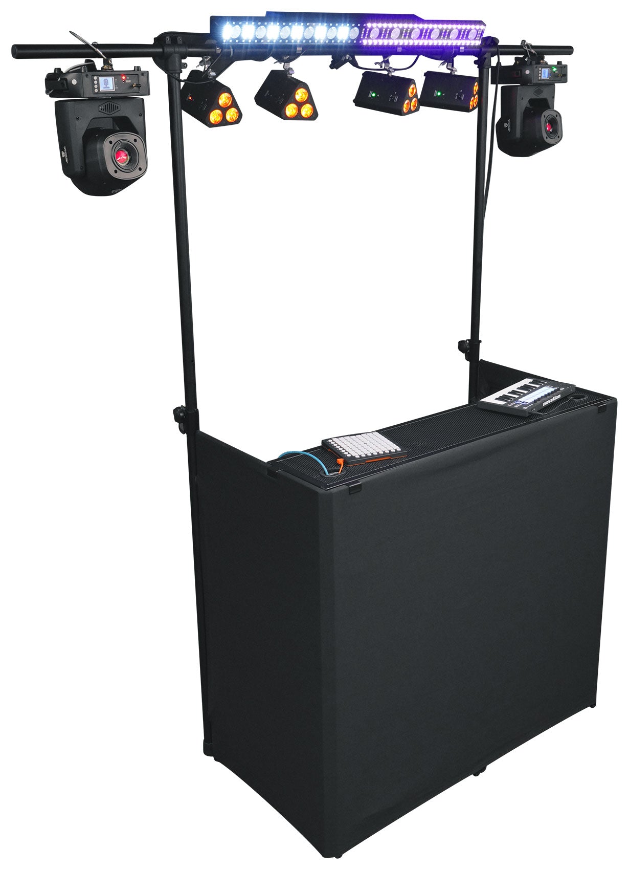 ROCKBOOTH TRUSS DJ Booth + BATTERY PAR 50 White 2-Pack Bundle